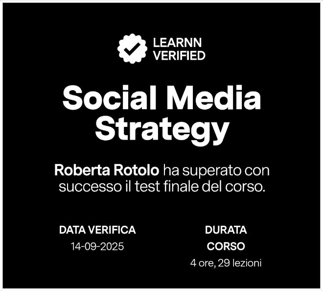 Social Media Strategy - Roberta Rotolo