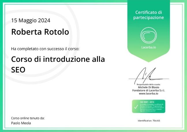 Corso di ontroduzione alla SEO - Roberta Rotolo