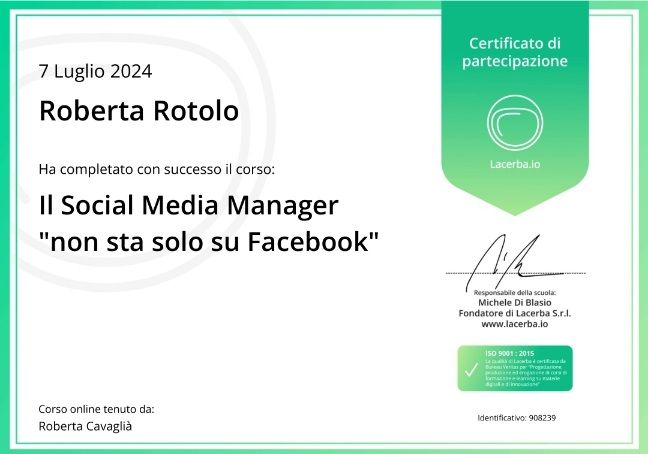Il Social Media Manager "non sta solo su Facebook" - Roberta Rotolo